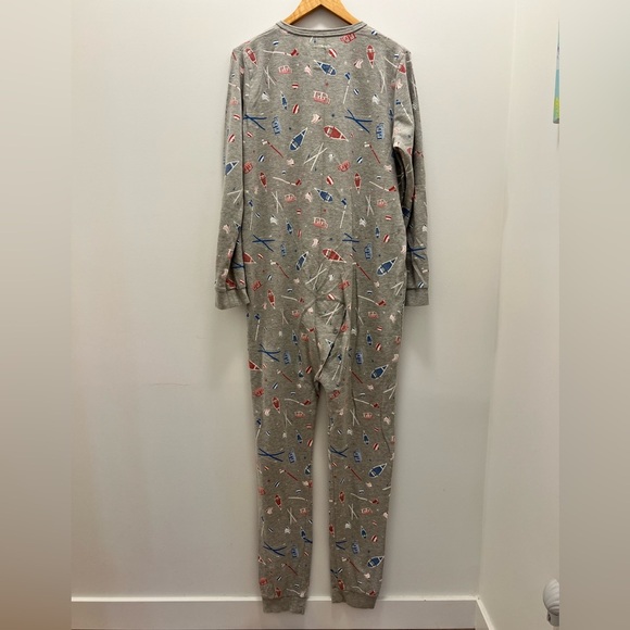 Grey waffled winter onesie XL EUC has bum buttons - Picture 4 of 7